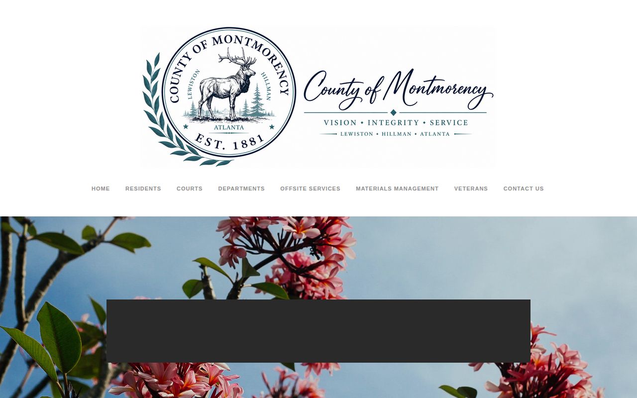 Montmorency County Atlanta booking-record context from the official county-seat history